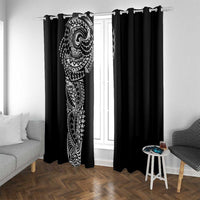 Polynesian Art Traditional Tattoo Window Curtain Simple Style LT03 With Grommets Black - Polynesian Pride