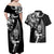 New Zealand Maori Warrior Rugby Couples Matching Off Shoulder Maxi Dress and Hawaiian Shirt Silver Fern