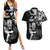 New Zealand Maori Warrior Rugby Couples Matching Summer Maxi Dress and Hawaiian Shirt Silver Fern