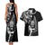 New Zealand Maori Warrior Rugby Couples Matching Tank Maxi Dress and Hawaiian Shirt Silver Fern