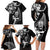 New Zealand Maori Warrior Rugby Family Matching Long Sleeve Bodycon Dress and Hawaiian Shirt Silver Fern