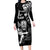 New Zealand Maori Warrior Rugby Family Matching Long Sleeve Bodycon Dress and Hawaiian Shirt Silver Fern