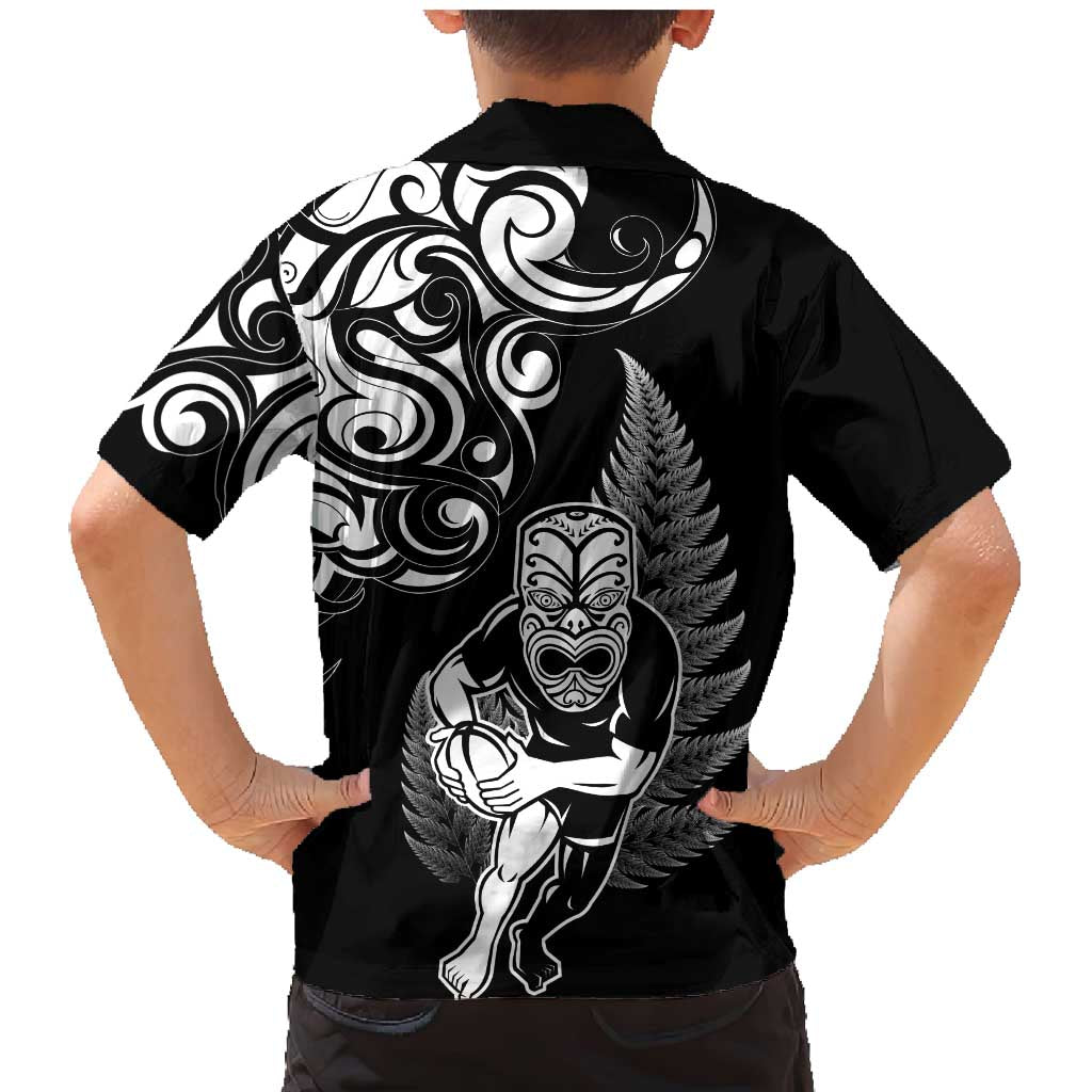 New Zealand Maori Warrior Rugby Family Matching Mermaid Dress and Hawaiian Shirt Silver Fern