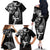 New Zealand Maori Warrior Rugby Family Matching Off The Shoulder Long Sleeve Dress and Hawaiian Shirt Silver Fern