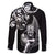 New Zealand Maori Warrior Rugby Family Matching Off The Shoulder Long Sleeve Dress and Hawaiian Shirt Silver Fern