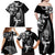 New Zealand Maori Warrior Rugby Family Matching Off Shoulder Maxi Dress and Hawaiian Shirt Silver Fern