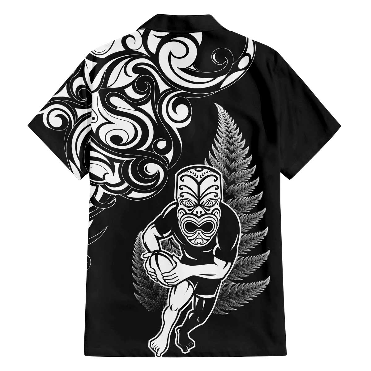 New Zealand Maori Warrior Rugby Family Matching Off Shoulder Short Dress and Hawaiian Shirt Silver Fern