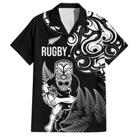 New Zealand Maori Warrior Rugby Family Matching Puletasi and Hawaiian Shirt Silver Fern