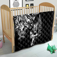 New Zealand Maori Warrior Rugby Quilt Silver Fern