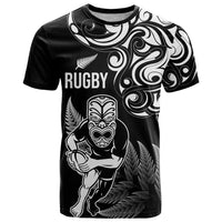 New Zealand Maori Warrior Rugby T Shirt Silver Fern