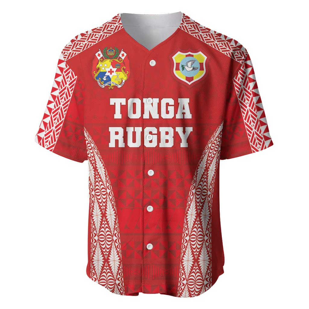 Custom Tonga Pacific Rugby 2024 Baseball Jersey Ngatu Tribal Pattern