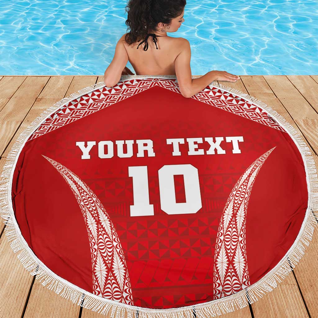 Custom Tonga Pacific Rugby 2024 Beach Blanket Ngatu Tribal Pattern LT03 - Polynesian Pride