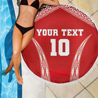 Custom Tonga Pacific Rugby 2024 Beach Blanket Ngatu Tribal Pattern LT03 - Polynesian Pride