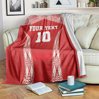Custom Tonga Pacific Rugby 2024 Blanket Ngatu Tribal Pattern LT03 Red - Polynesian Pride