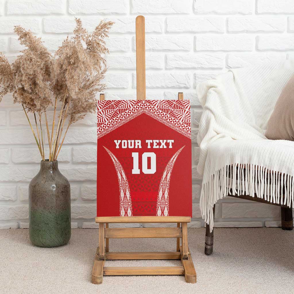 Custom Tonga Pacific Rugby 2024 Canvas Wall Art Ngatu Tribal Pattern LT03 - Polynesian Pride