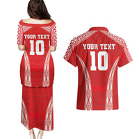 Custom Tonga Pacific Rugby 2024 Couples Matching Puletasi and Hawaiian Shirt Ngatu Tribal Pattern LT03 - Polynesian Pride