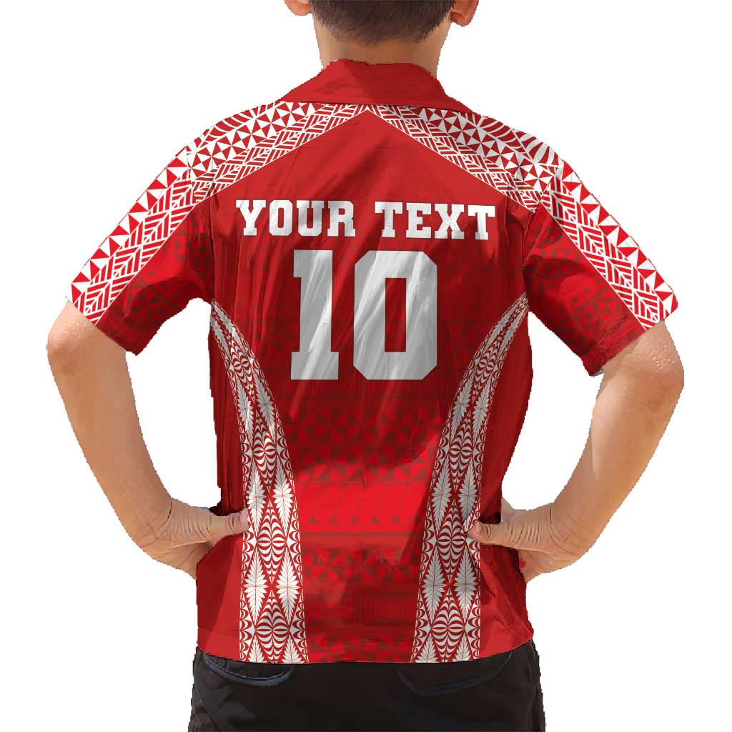Custom Tonga Pacific Rugby 2024 Family Matching Long Sleeve Bodycon Dress and Hawaiian Shirt Ngatu Tribal Pattern LT03 - Polynesian Pride