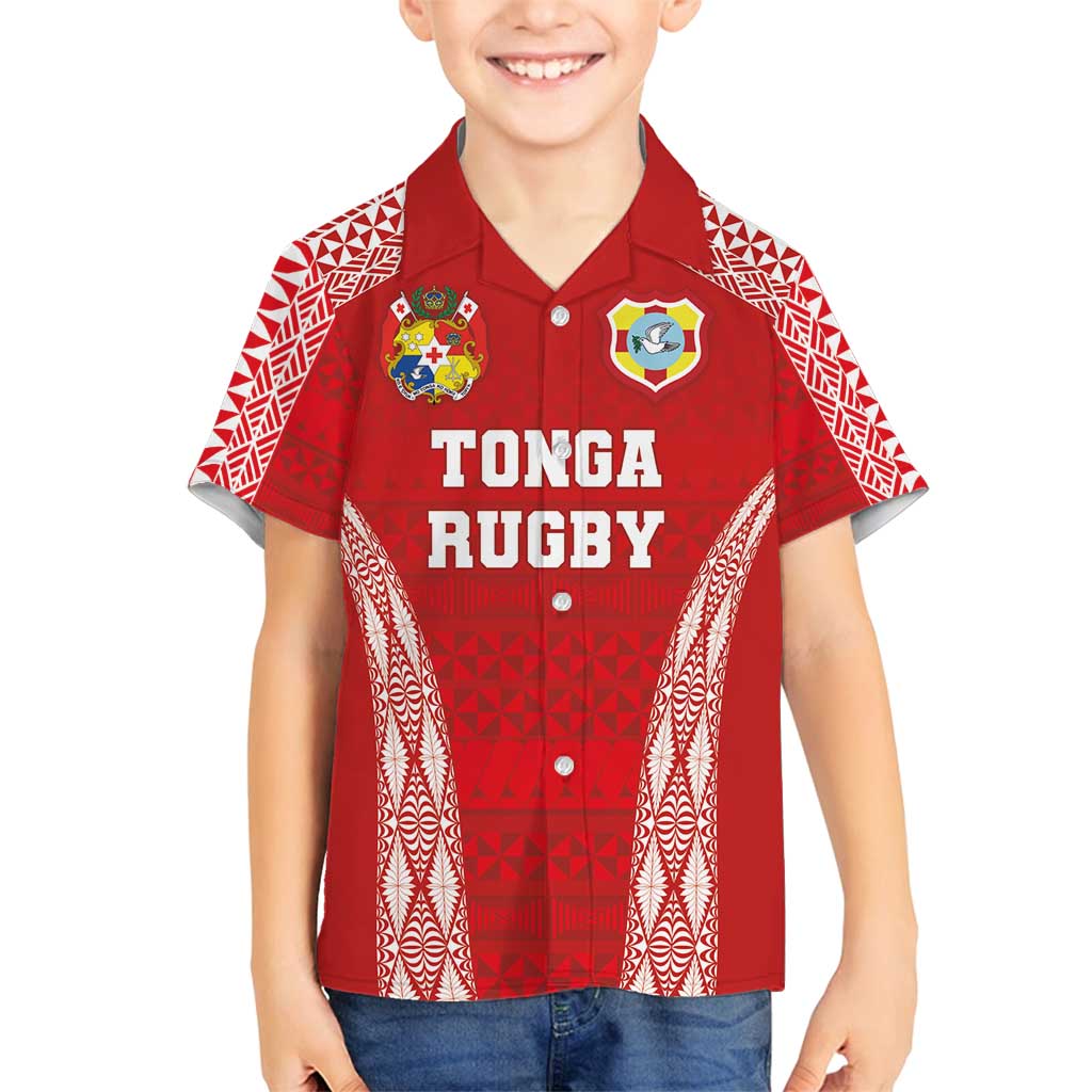 Custom Tonga Pacific Rugby 2024 Family Matching Summer Maxi Dress and Hawaiian Shirt Ngatu Tribal Pattern