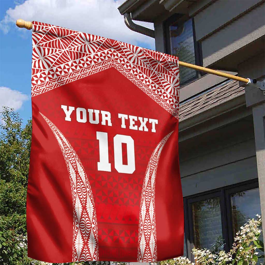 Custom Tonga Pacific Rugby 2024 Garden Flag Ngatu Tribal Pattern LT03 - Polynesian Pride