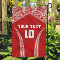 Custom Tonga Pacific Rugby 2024 Garden Flag Ngatu Tribal Pattern LT03 Garden Flag Red - Polynesian Pride