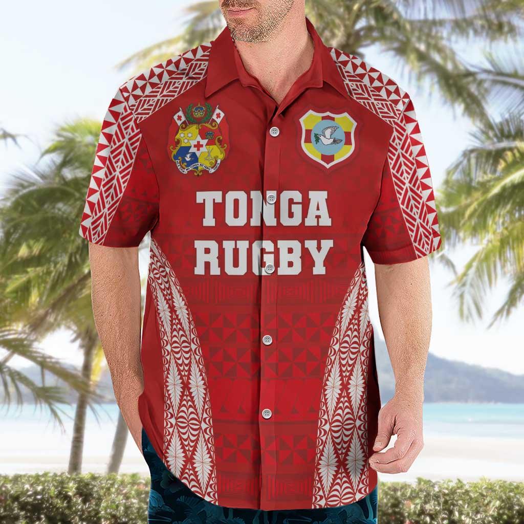 Custom Tonga Pacific Rugby 2024 Hawaiian Shirt Ngatu Tribal Pattern LT03 - Polynesian Pride