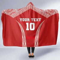 Custom Tonga Pacific Rugby 2024 Hooded Blanket Ngatu Tribal Pattern LT03 One Size Red - Polynesian Pride