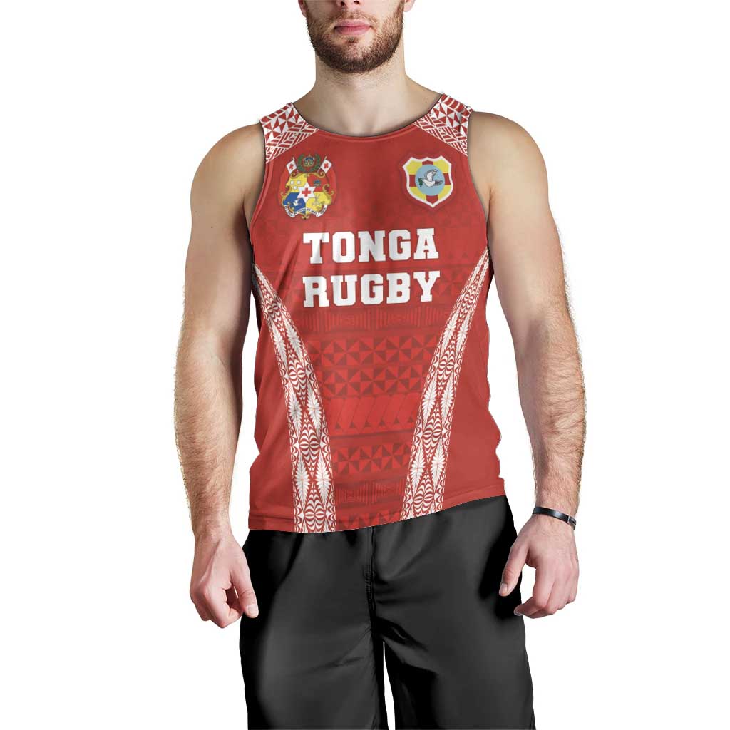 Custom Tonga Pacific Rugby 2024 Men Tank Top Ngatu Tribal Pattern LT03 - Polynesian Pride