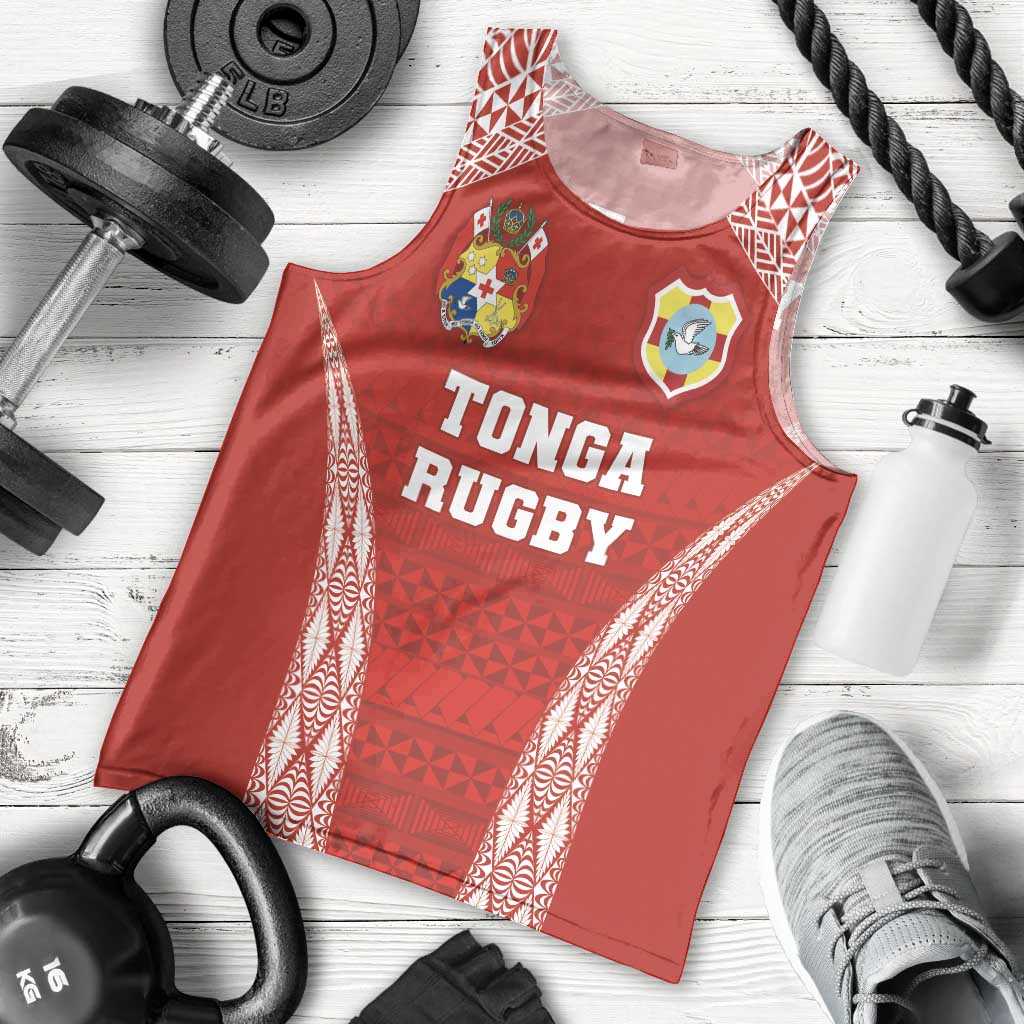 Custom Tonga Pacific Rugby 2024 Men Tank Top Ngatu Tribal Pattern LT03 - Polynesian Pride