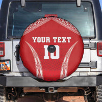 Custom Tonga Pacific Rugby 2024 Spare Tire Cover Ngatu Tribal Pattern LT03 Red - Polynesian Pride