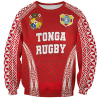 Custom Tonga Pacific Rugby 2024 Sweatshirt Ngatu Tribal Pattern LT03 Unisex Red - Polynesian Pride