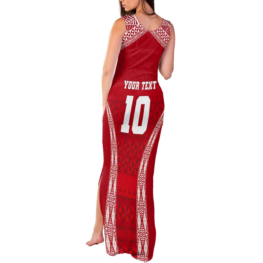 Custom Tonga Pacific Rugby 2024 Tank Maxi Dress Ngatu Tribal Pattern LT03 - Polynesian Pride