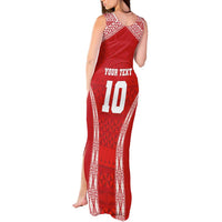 Custom Tonga Pacific Rugby 2024 Tank Maxi Dress Ngatu Tribal Pattern LT03 - Polynesian Pride