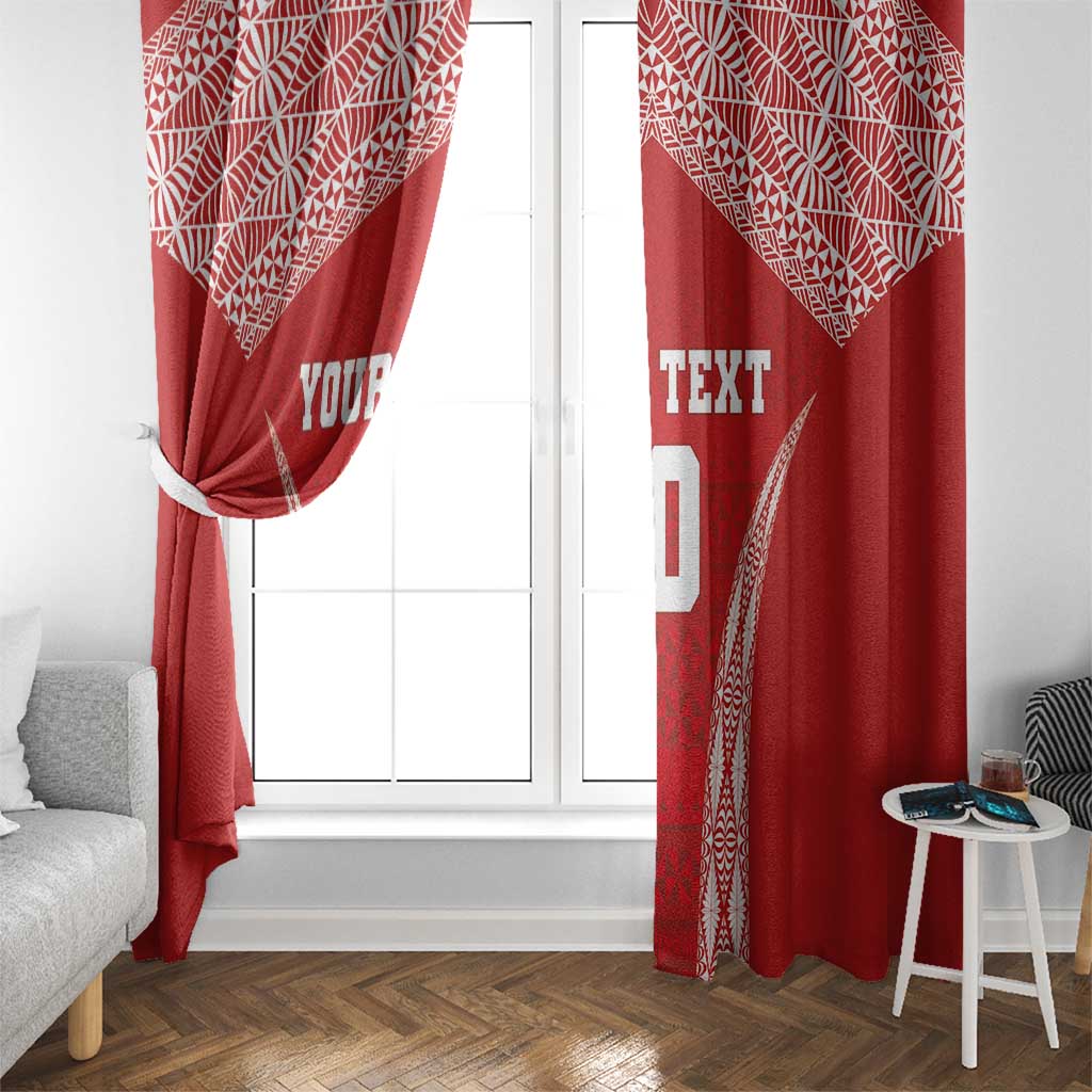 Custom Tonga Pacific Rugby 2024 Window Curtain Ngatu Tribal Pattern LT03 - Polynesian Pride