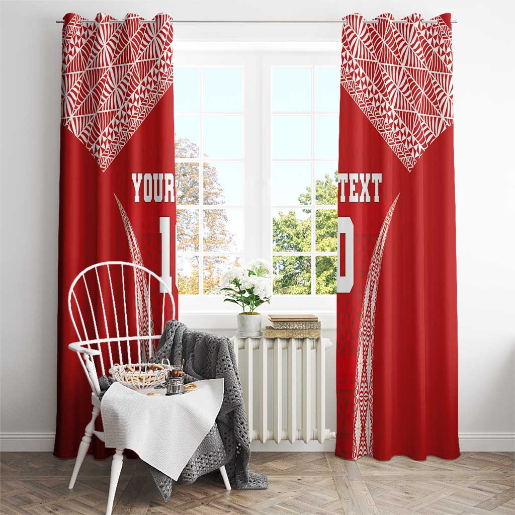 Custom Tonga Pacific Rugby 2024 Window Curtain Ngatu Tribal Pattern LT03 - Polynesian Pride