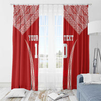 Custom Tonga Pacific Rugby 2024 Window Curtain Ngatu Tribal Pattern LT03 - Polynesian Pride