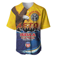 American Samoa Fautasi Baseball Jersey Bald Eage and Sailfish with Kakau Motifs - Polynesian Pride