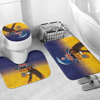 American Samoa Fautasi Bathroom Set Bald Eage and Sailfish with Kakau Motifs - Polynesian Pride