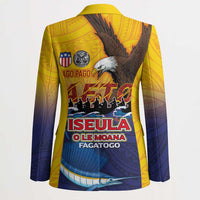 American Samoa Fautasi Blazer Bald Eage and Sailfish with Kakau Motifs - Polynesian Pride