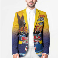 American Samoa Fautasi Blazer Bald Eage and Sailfish with Kakau Motifs - Polynesian Pride