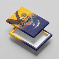 American Samoa Fautasi Canvas Wall Art Bald Eage and Sailfish with Kakau Motifs - Polynesian Pride