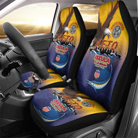 American Samoa Fautasi Car Seat Cover Bald Eage and Sailfish with Kakau Motifs - Polynesian Pride