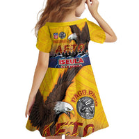 American Samoa Fautasi Family Matching Short Sleeve Bodycon Dress and Hawaiian Shirt Bald Eage and Sailfish with Kakau Motifs - Polynesian Pride