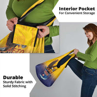 American Samoa Fautasi Grocery Bag Bald Eage and Sailfish with Kakau Motifs - Polynesian Pride