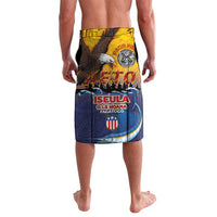 American Samoa Fautasi Lavalava Bald Eage and Sailfish with Kakau Motifs - Polynesian Pride