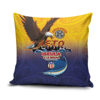 American Samoa Fautasi Pillow Cover Bald Eage and Sailfish with Kakau Motifs - Polynesian Pride