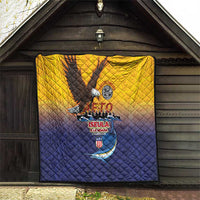 American Samoa Fautasi Quilt Bald Eage and Sailfish with Kakau Motifs - Polynesian Pride