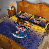 American Samoa Fautasi Quilt Bed Set Bald Eage and Sailfish with Kakau Motifs - Polynesian Pride