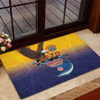 American Samoa Fautasi Rubber Doormat Bald Eage and Sailfish with Kakau Motifs - Polynesian Pride