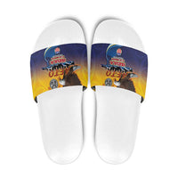 American Samoa Fautasi Slide Sandals Bald Eage and Sailfish with Kakau Motifs - Polynesian Pride