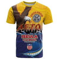 American Samoa Fautasi T Shirt Bald Eage and Sailfish with Kakau Motifs - Polynesian Pride